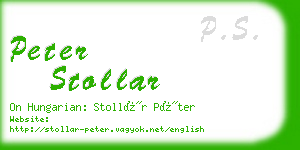 peter stollar business card